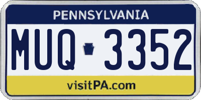 PA license plate MUQ3352