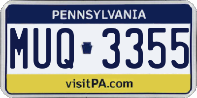 PA license plate MUQ3355