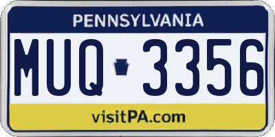PA license plate MUQ3356