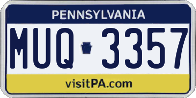 PA license plate MUQ3357