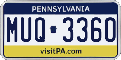 PA license plate MUQ3360
