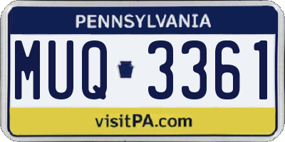 PA license plate MUQ3361