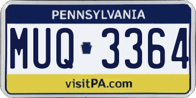 PA license plate MUQ3364