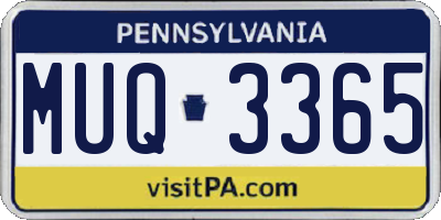 PA license plate MUQ3365