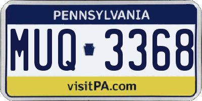 PA license plate MUQ3368
