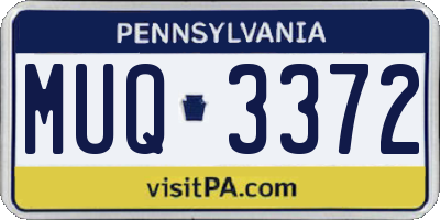 PA license plate MUQ3372