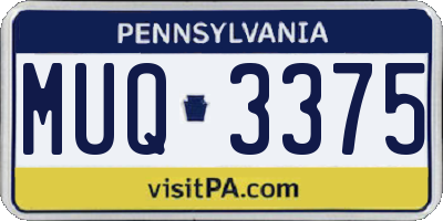 PA license plate MUQ3375