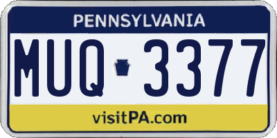 PA license plate MUQ3377