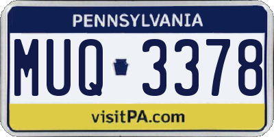 PA license plate MUQ3378