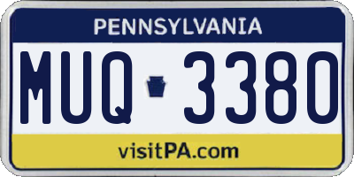 PA license plate MUQ3380