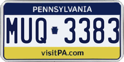 PA license plate MUQ3383