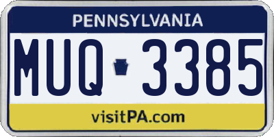 PA license plate MUQ3385