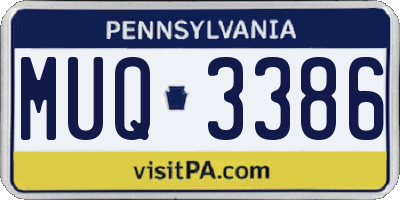 PA license plate MUQ3386