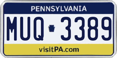 PA license plate MUQ3389