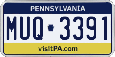 PA license plate MUQ3391