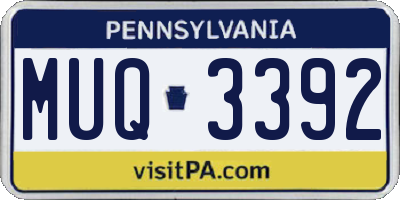 PA license plate MUQ3392