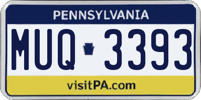 PA license plate MUQ3393