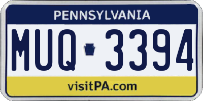 PA license plate MUQ3394