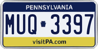 PA license plate MUQ3397
