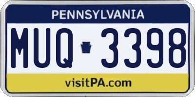 PA license plate MUQ3398