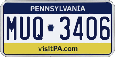 PA license plate MUQ3406