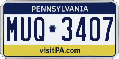 PA license plate MUQ3407