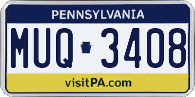 PA license plate MUQ3408