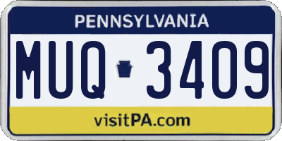 PA license plate MUQ3409