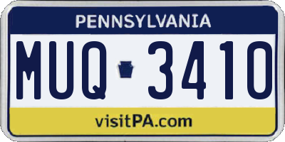 PA license plate MUQ3410