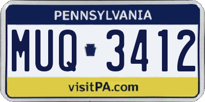 PA license plate MUQ3412