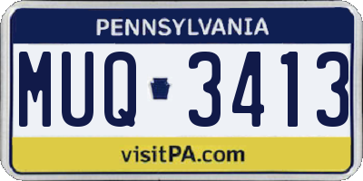 PA license plate MUQ3413