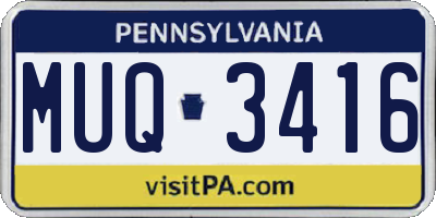 PA license plate MUQ3416