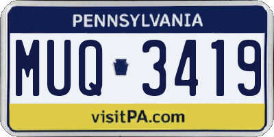 PA license plate MUQ3419