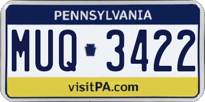 PA license plate MUQ3422