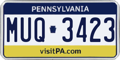 PA license plate MUQ3423