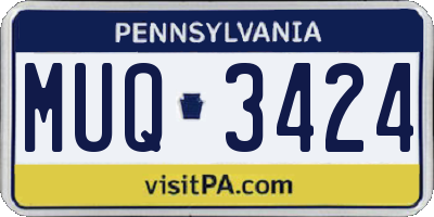 PA license plate MUQ3424