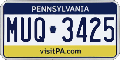 PA license plate MUQ3425