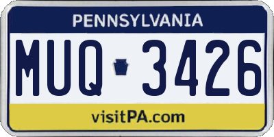 PA license plate MUQ3426