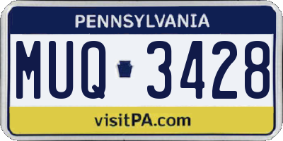 PA license plate MUQ3428