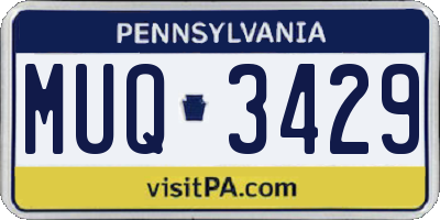 PA license plate MUQ3429