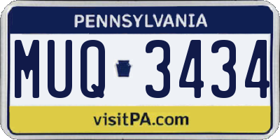 PA license plate MUQ3434