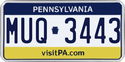 PA license plate MUQ3443