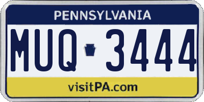 PA license plate MUQ3444