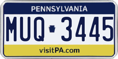 PA license plate MUQ3445