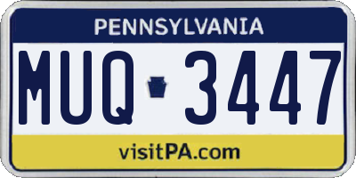 PA license plate MUQ3447