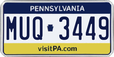 PA license plate MUQ3449
