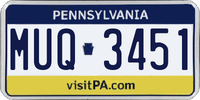 PA license plate MUQ3451
