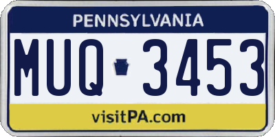 PA license plate MUQ3453