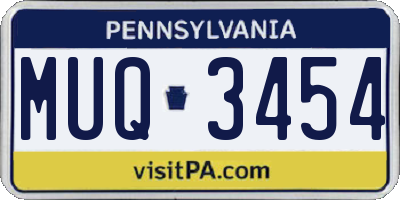 PA license plate MUQ3454