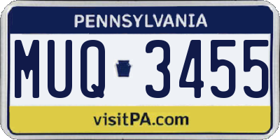 PA license plate MUQ3455